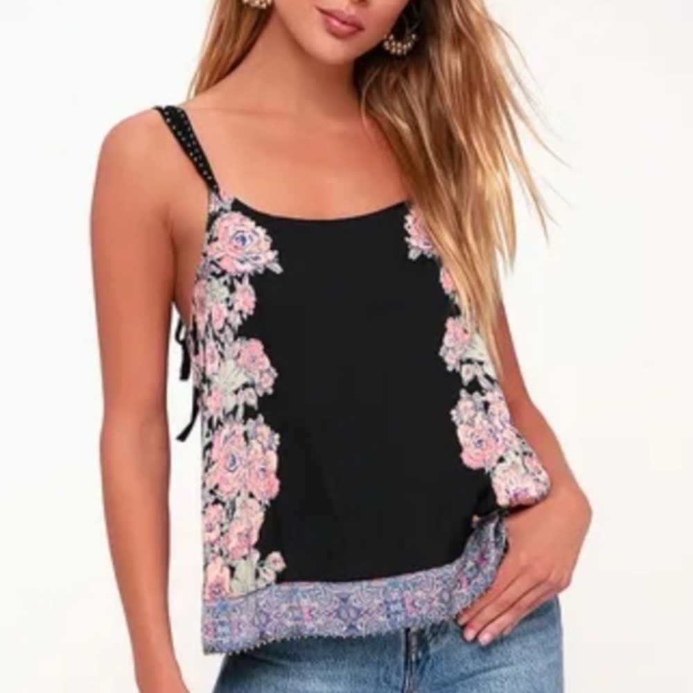 Free people satin spaghetti straps top